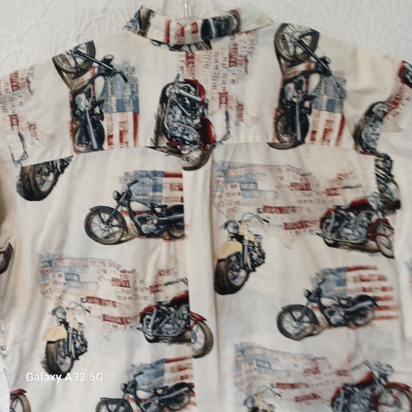 Harbor Bay Cream and Red Casual Button Down Shirt Size 2XLT - Picture 8 of 14